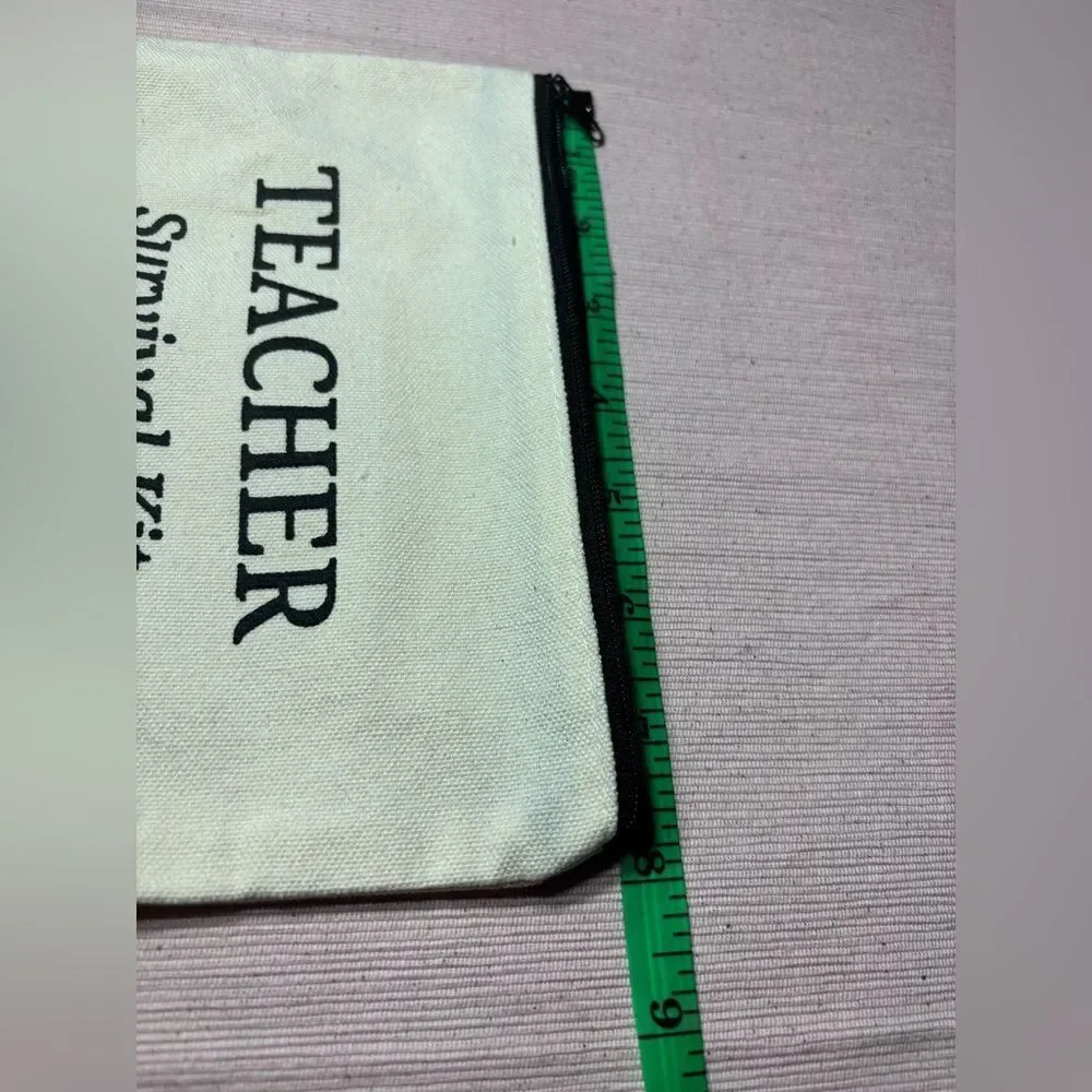 New! Teacher Survival Kit Canvas Pouch Pencil Bag See Pics For Size